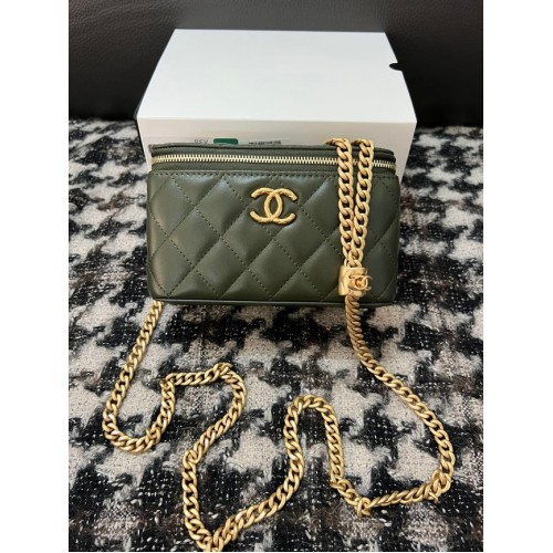 CHANEL VANITY CON CATENA 68106 verde nerastro