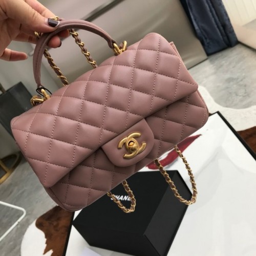 Borsa CHANEL mini patta con manico superiore AS2431 rosa