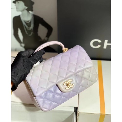 Borsa CHANEL mini patta con manico superiore AS2431 arcobaleno