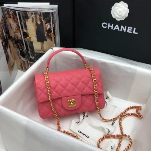Borsa CHANEL mini patta con manico superiore AS2431 rosa
