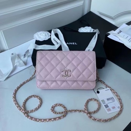 Mini portafoglio CHANEL con catena AP2136 rosa