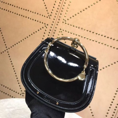 Borsa CHLOE Small Nile in vernice con bracciale 3E1302 nera