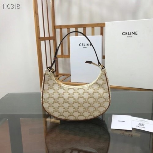 Celine BORSA AVA IN TELA TRIOMPHE E PELLE DI VITELLO 193952 BIANCO