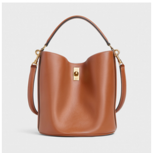 Celine BORSA BUCKET 16 IN VITELLO LISCIO 195573 marrone