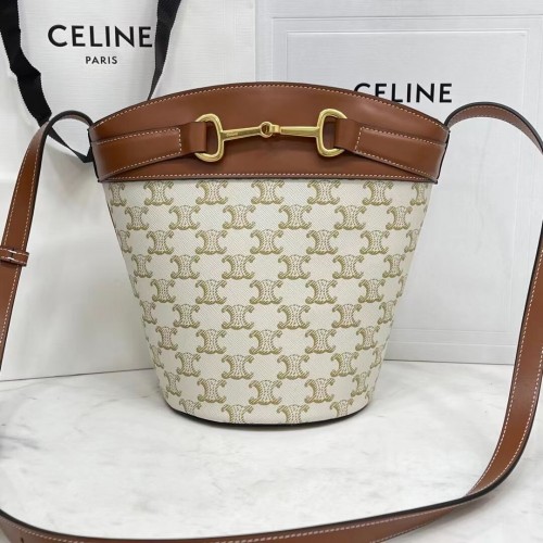 Celine BORSA A SECCHIELLO IN VITELLO LUCIDO CR92072 BIANCO