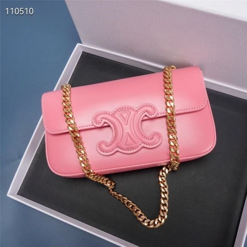 Celine BORSA A TRACOLLA CON CATENA TRIOMPHE IN VITELLO LUCIDO 199243 ROSA