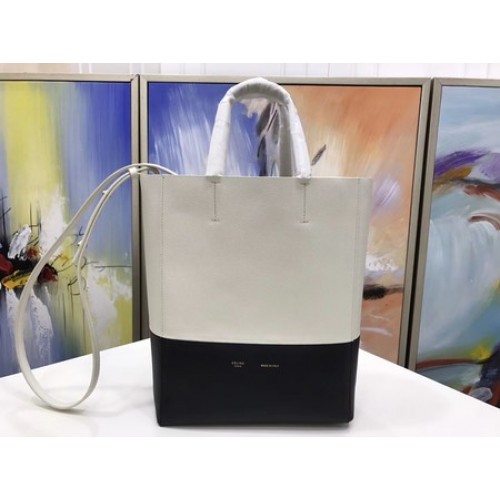 Celine Cabas Phantom Borse Original Leather C3365 OffWhite&Black