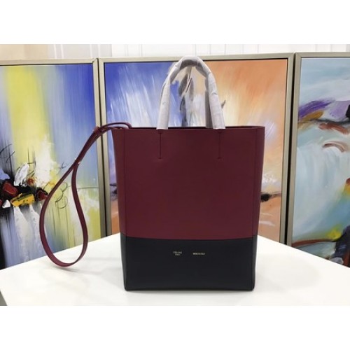 Celine Cabas Phantom Borse Pelle Originale C3365 Vino&Nero