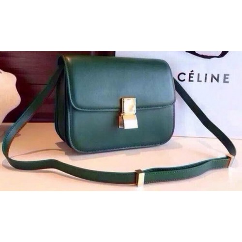 Celine Classic Box Flap Borsa in pelle di vitello C2263 verde