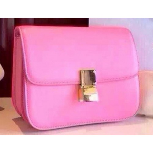 Celine Classic Box Flap Borsa in pelle di vitello C2263 Rosa