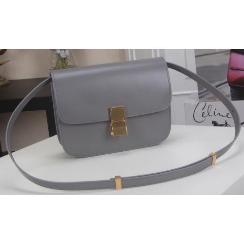 Borsa Celine Classic Box Flap Pelle di vitello C3369 Grigio