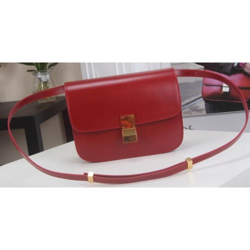 Borsa Celine Classic Box Flap Pelle di vitello C3369 Rosso