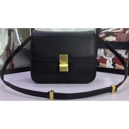 Celine Classic Box Flap Borsa in pelle di vitello C88008 nera
