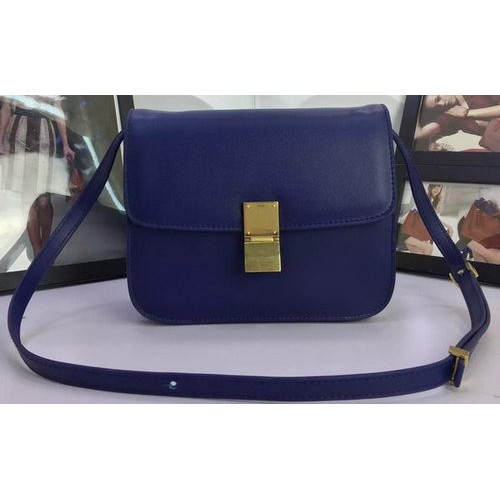 Celine Classic Box Flap Borsa in pelle di vitello C88008 Royal