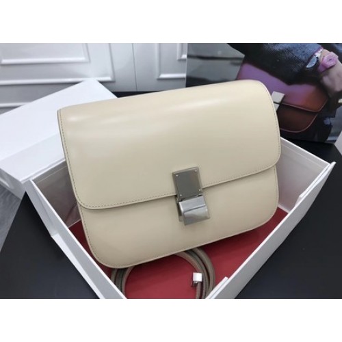 Celine Classic Box Flap Bag Pelle di vitello originale 3378 Albicocca
