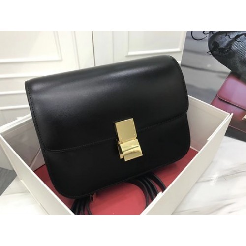 Celine Classic Box Flap Borsa in pelle di vitello originale 3378 nera