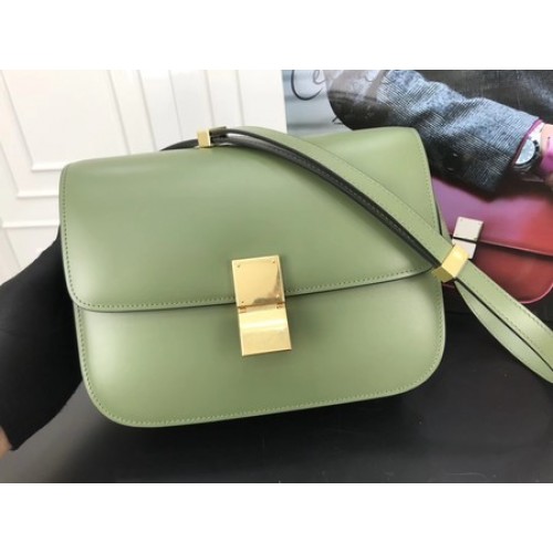 Celine Classic Box Flap Borsa in pelle di vitello originale 3378 verde