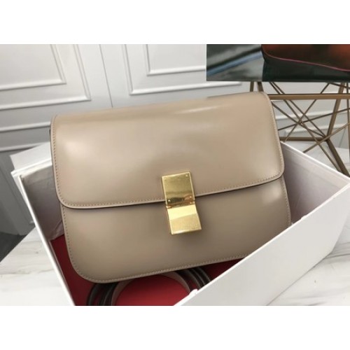 Celine Classic Box Flap Borsa in pelle di vitello originale 3378 grigio chiaro