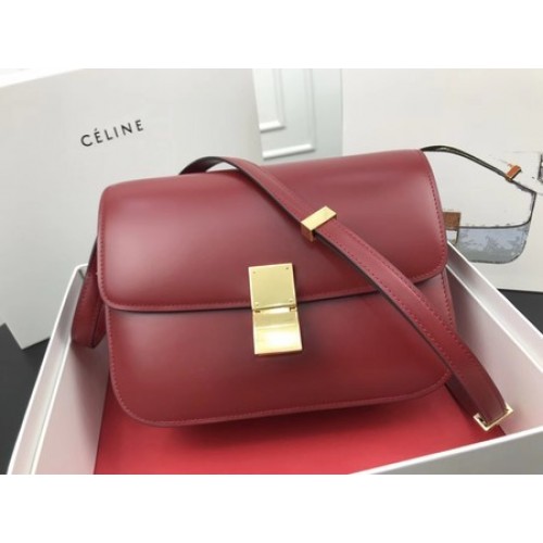 Celine Classic Box Flap Bag Pelle di vitello originale 3378 Rosso