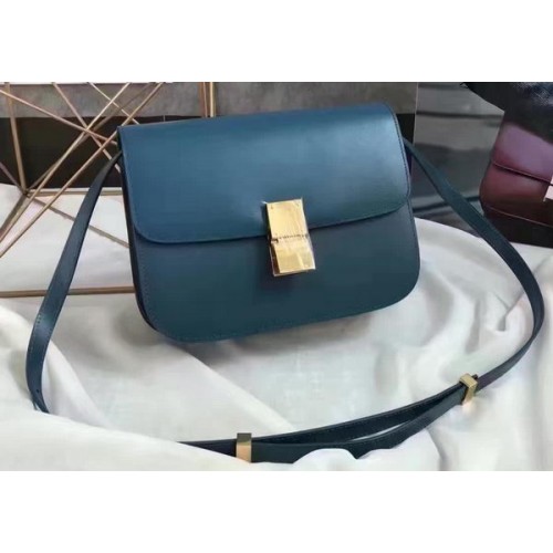 Borsa Celine Classic Box Flap Pelle Liscia C20447 Blu