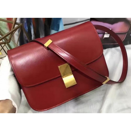 Borsa Celine Classic Box Flap Pelle liscia C20447 Rosso