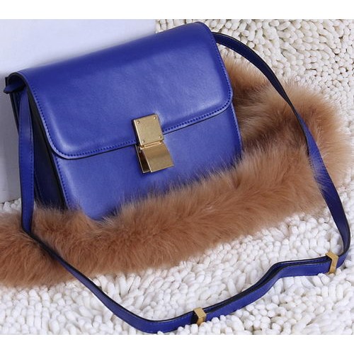 Borsa Celine Classic Box Small Flap Pelle di vitello C88007T Blu
