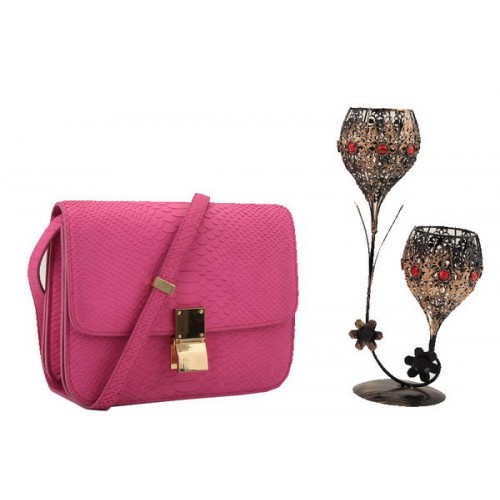 Borsa Celine Classic Box Small Flap Pelle liscia 11042 Pesca