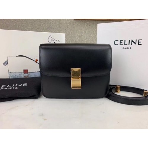 Celine Classic Box Teen Flap Bag Pelle di vitello originale 3379 nera