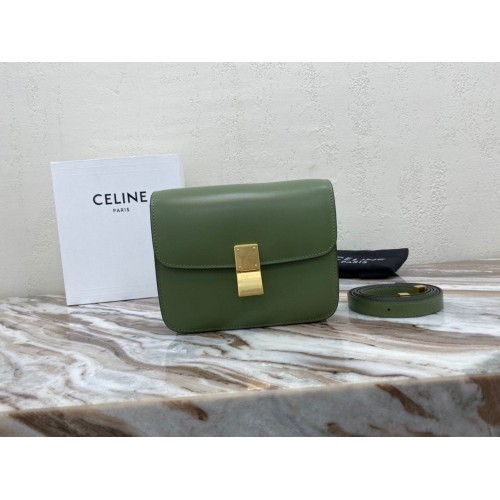 Celine Classic Box Teen Flap Bag Pelle di vitello originale 3379 Verde