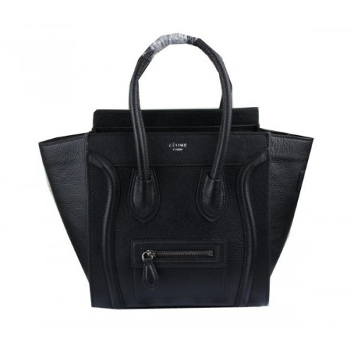 Celine Luggage Micro Boston Bag Clemence Leather CT33081 Nero