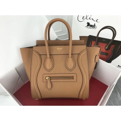 Celine Luggage Micro Tote Bag Pelle originale CLY33081M Albicocca