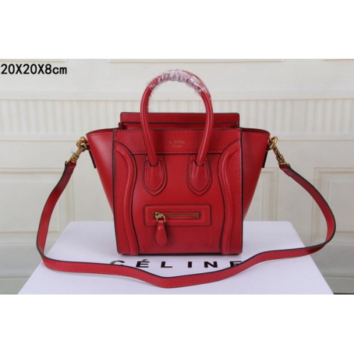 Celine Luggage Nano Bag Pelle originale CTS3309 Rosso