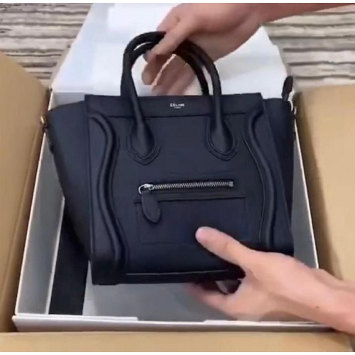 Celine Bagagli Mini borsa tote in pelle originale 88022 nera