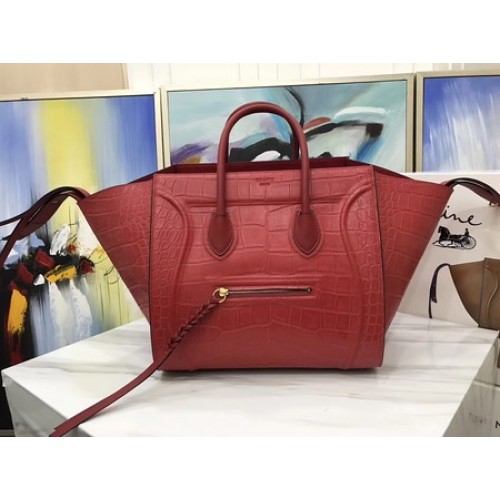 Celine Bagagli Phantom Tote Bag Cocco Pelle CT3372 Rosso