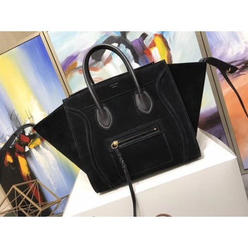 Celine bagagli Phantom Tote Bag in pelle scamosciata CT3372 nero