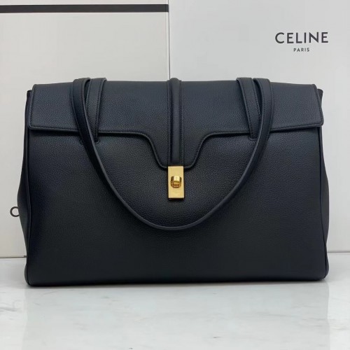 BORSA Celine MEDIUM SOFT 16 IN VITELLO LISCIO CR94043 nero