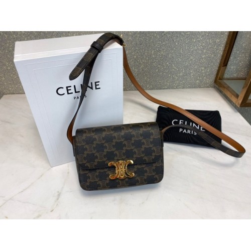 Celine BORSA MINI FOLCO IN TELA TRIOMPHE CL01503 tan