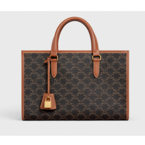 Celine MINI CABAS ORIZZONTALI IN TELA TRIOMPHE E PELLE DI VITELLO 199742 nero