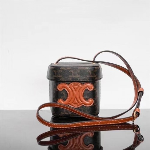 Celine BORSA CLASSICA MINI TEEN IN TELA TRIOMPHE E PELLE DI VITELLO 199263 nero