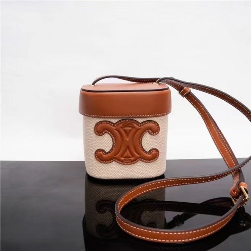 Celine BORSA CLASSICA MINI TEEN IN TELA TRIOMPHE E PELLE DI VITELLO 199263 marrone