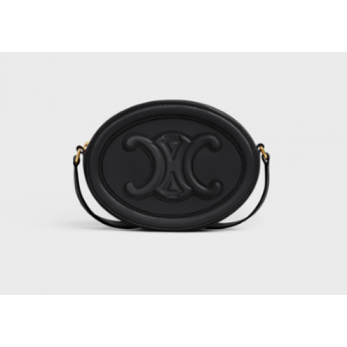 Celine BORSA OVALE CUIR TRIOMPHE IN VITELLO LISCIO 198603 NERO