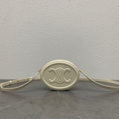 Celine BORSA OVALE CUIR TRIOMPHE IN VITELLO LISCIO 198603 crema