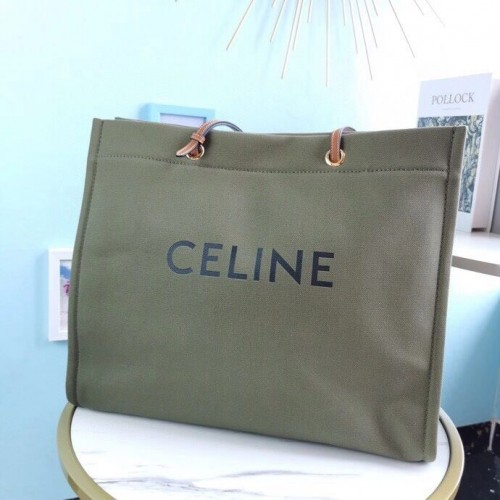 Celine Original Borsa shopping in pelle CL92172 verde nerastro