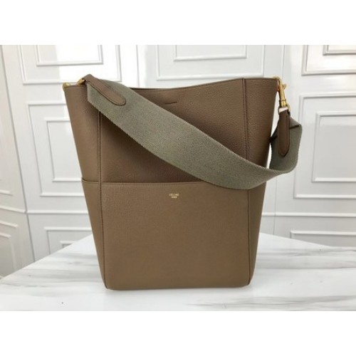 Celine SEAU SANGLE Cabas Borse Pelle di vitello originale 3369 Grigio