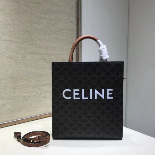 Celine CABINA PICCOLA VERTICALE IN TELA TRIOMPHE CL01542 tan