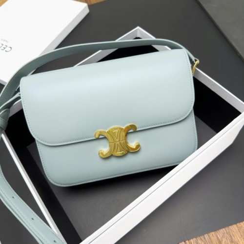 Celine BORSA TEEN CLASSIC IN VITELLO 187366 AZZURRO