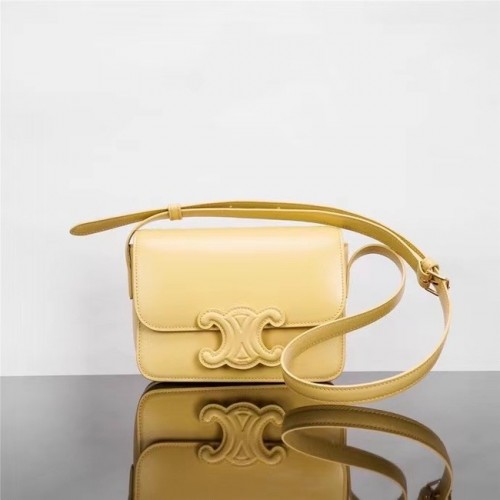Celine TEEN CLASSIC BAG IN BOX VITELLO 199233 giallo chiaro