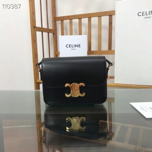 Celine TEEN BORSA TRIOMPHE IN VITELLO LUCIDO MINERALE 188423 nero