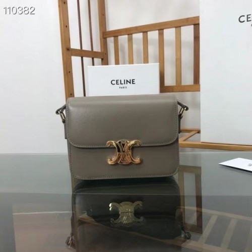 Celine TEEN BORSA TRIOMPHE IN VITELLO LUCIDO MINERALE 188423 grigio
