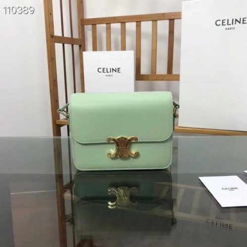 Celine TEEN BORSA TRIOMPHE IN VITELLO LUCIDO MINERALE 188423 verde chiaro